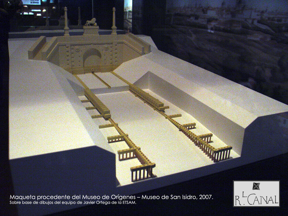 Maqueta de la exposición de hallazgos arqueológicos en las obras de la M-30. Otoño 2007.